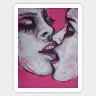 Lovers - Kiss in Pink Sticker